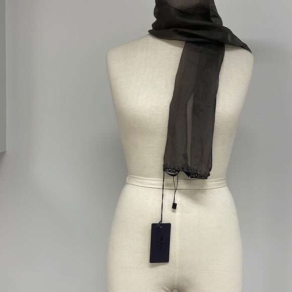 Prada Brown Embellished Scarf - Picture 2 of 7